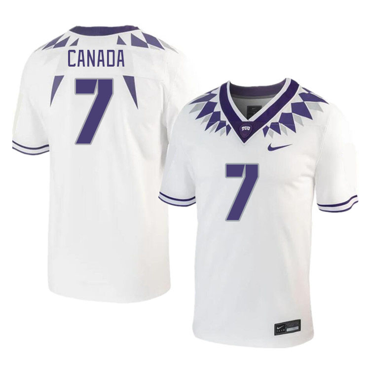 Men #7 Channing Canada TCU Horned Frogs 2023 College Footbal Jerseys Stitched-White - Click Image to Close